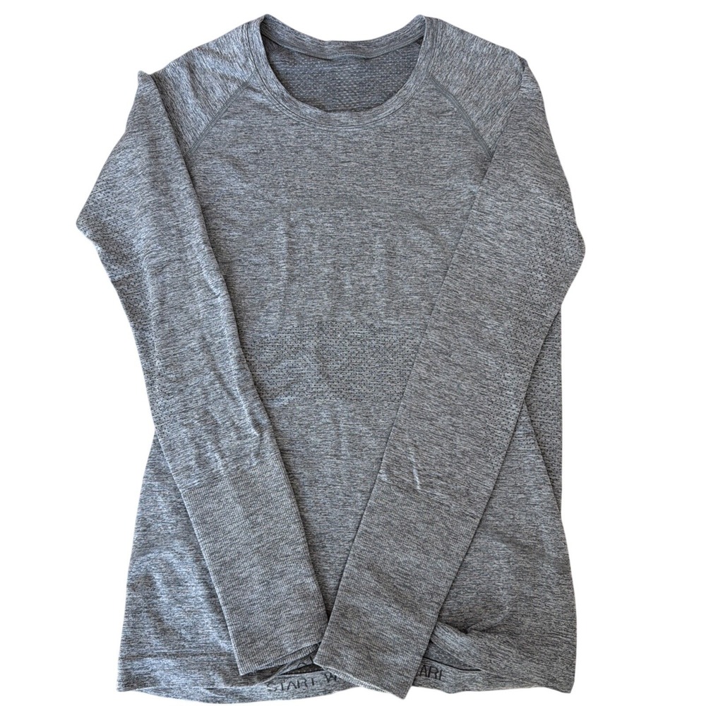 Lululemon Swiftly Tech Long Sleeve 2.0 Athletic Women 6 Heathered Grey Thumbhole